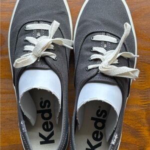 Keds Champion Gender Neutral Canvas Lace Up, faded, black, size 9.5W